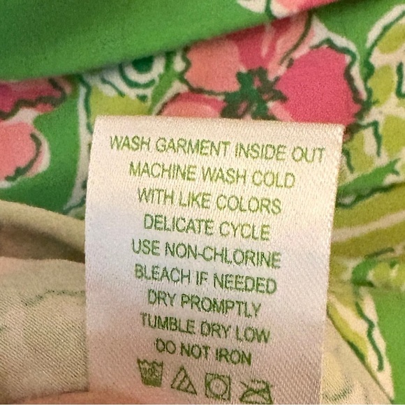 Lilly Pulitzer Floral Green & Pink Strapless Dress Style 8723 Womens size Medium - Picture 6 of 13